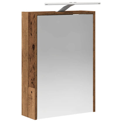 Bathroom Furniture Set 5 pcs Old Wood Engineered Wood and Glass