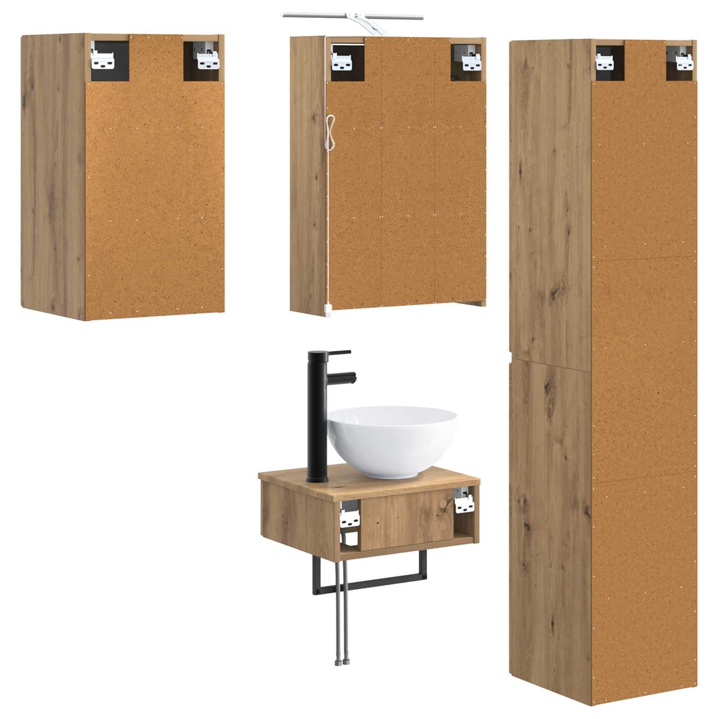 Bathroom Furniture Set 5 pcs Artisan Oak