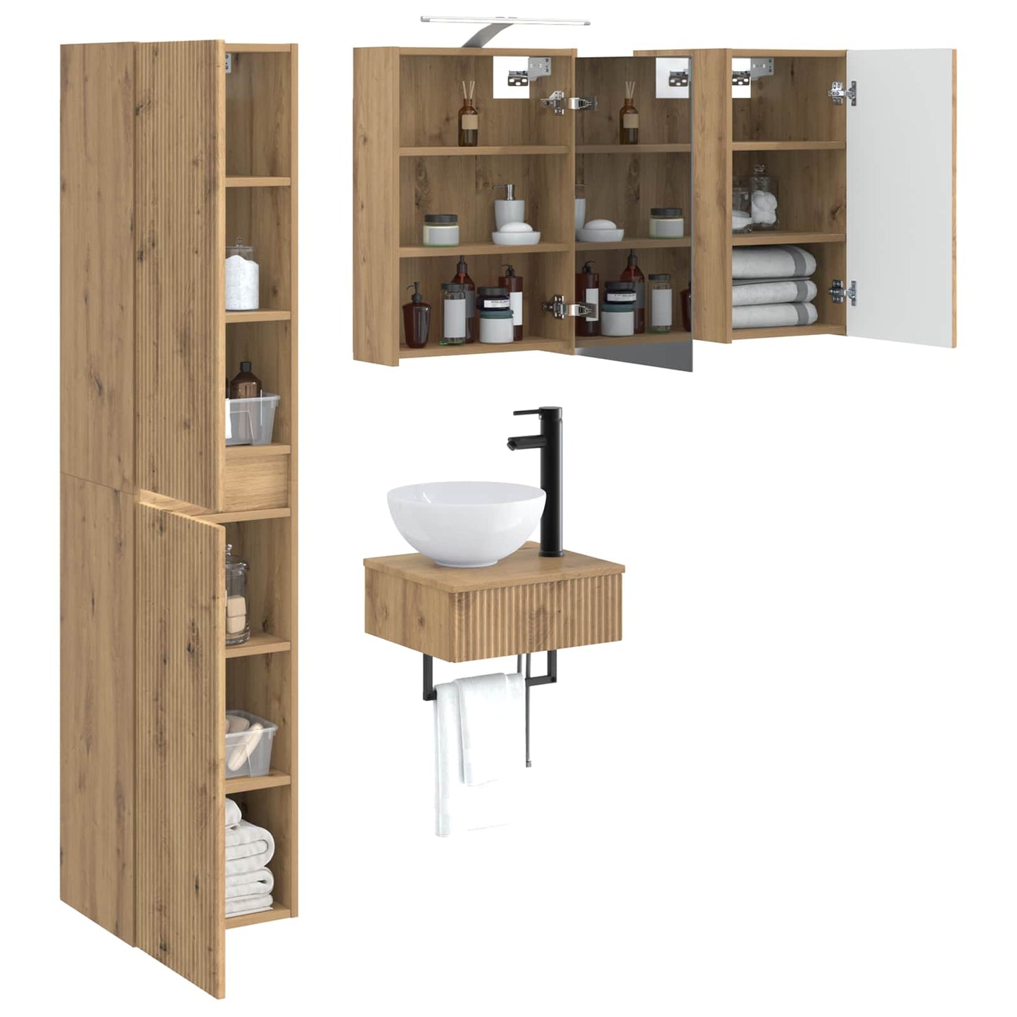 Bathroom Furniture Set 5 pcs Artisan Oak
