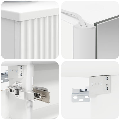 Bathroom Furniture Set 5 pcs White Engineered Wood and Glass