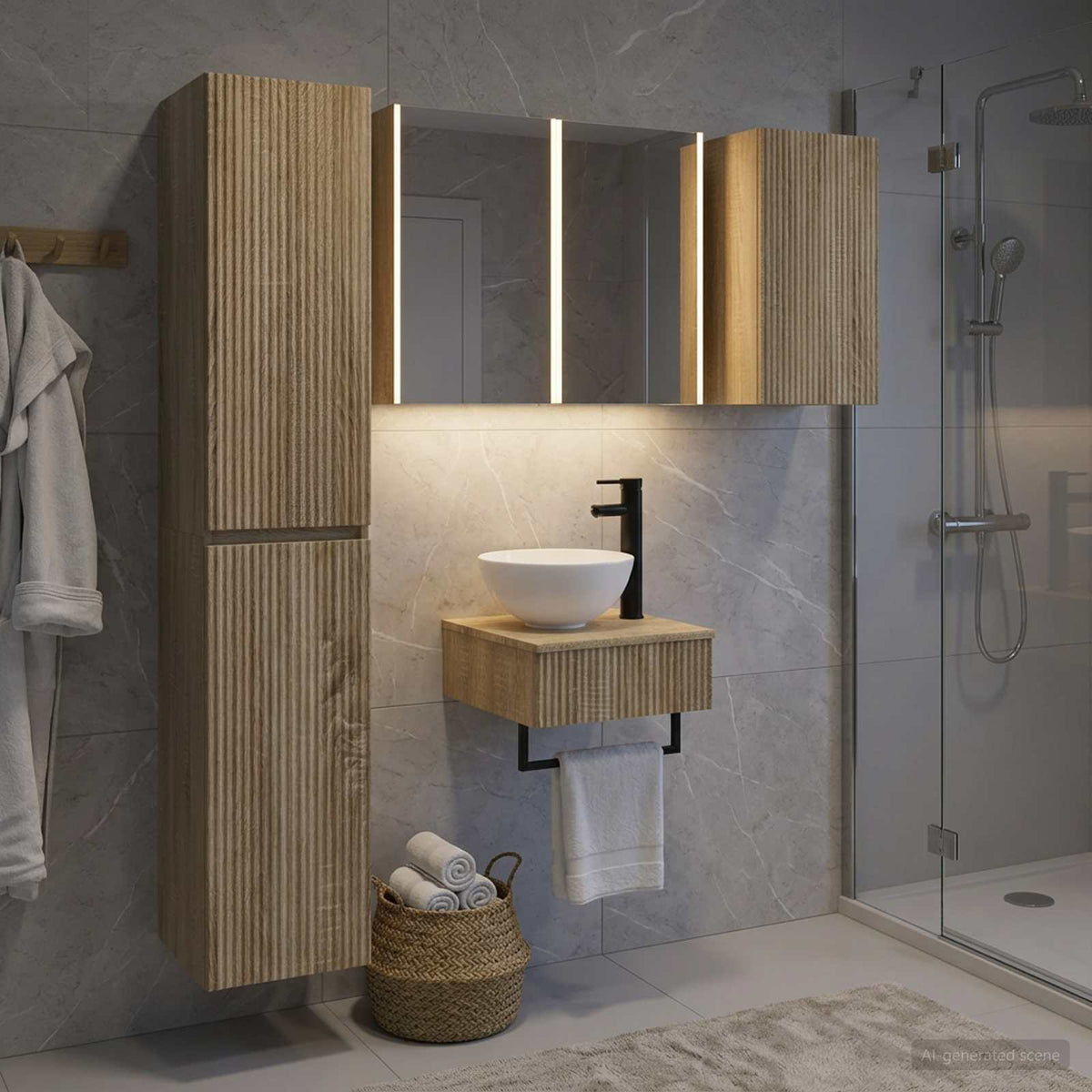 Bathroom Furniture Set 5 pcs Sonoma Oak