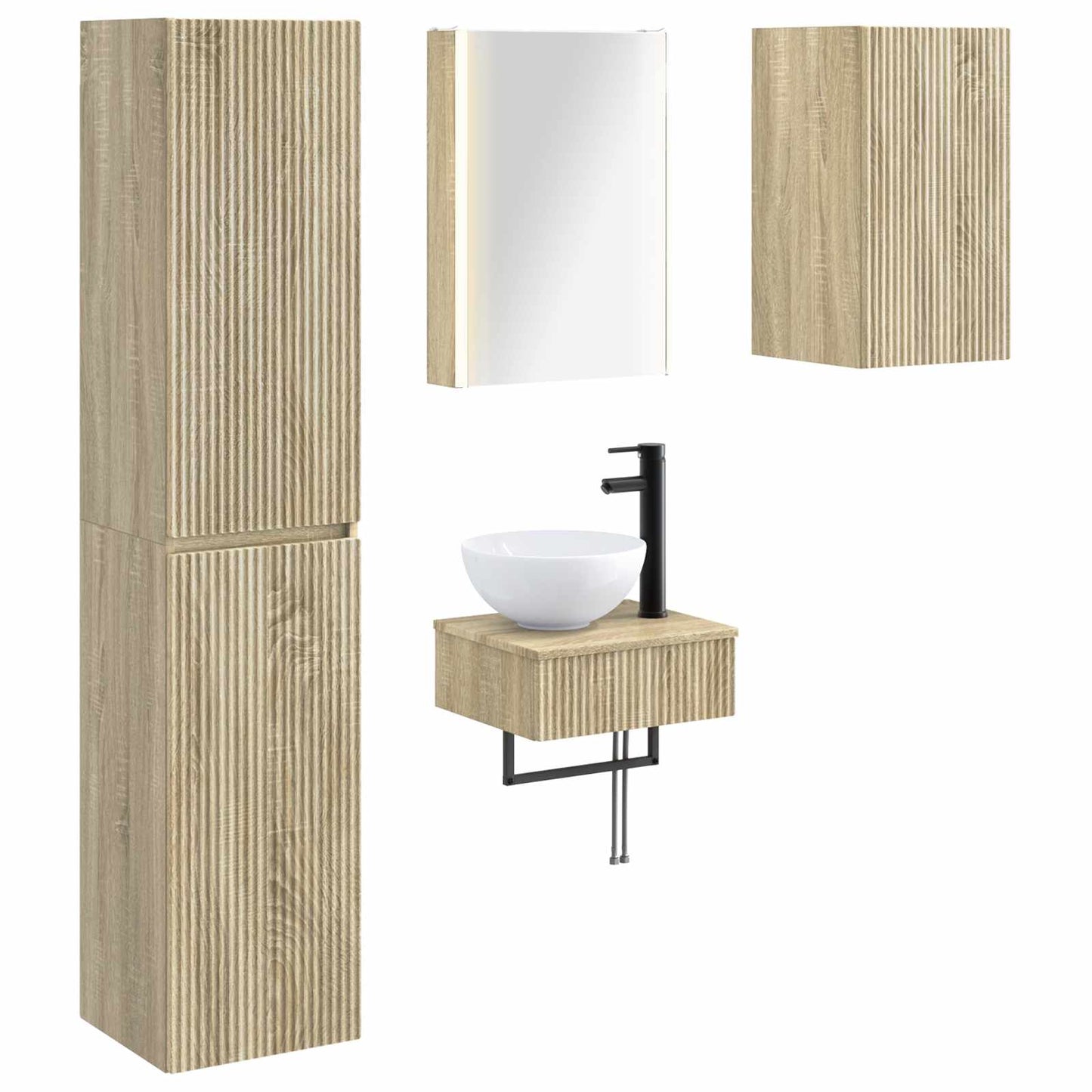 Bathroom Furniture Set 5 pcs Sonoma Oak