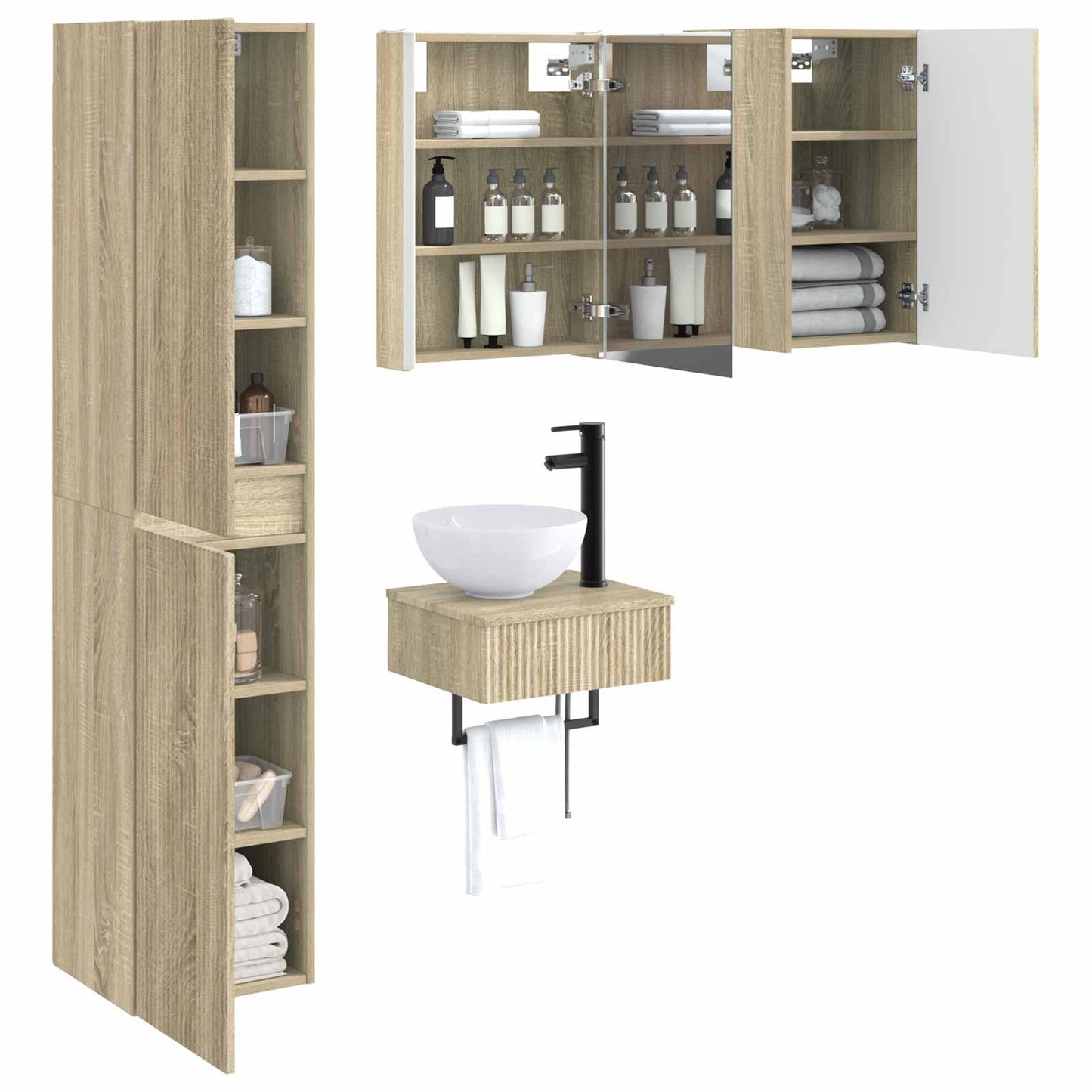 Bathroom Furniture Set 5 pcs Sonoma Oak