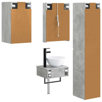 Bathroom Furniture Set 5 pcs Concrete Grey