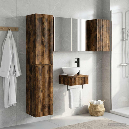 Bathroom Furniture Set 5 pcs Smoked Oak