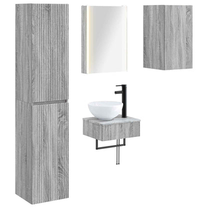 Bathroom Furniture Set 5 pcs Grey Sonoma