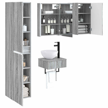 Bathroom Furniture Set 5 pcs Grey Sonoma