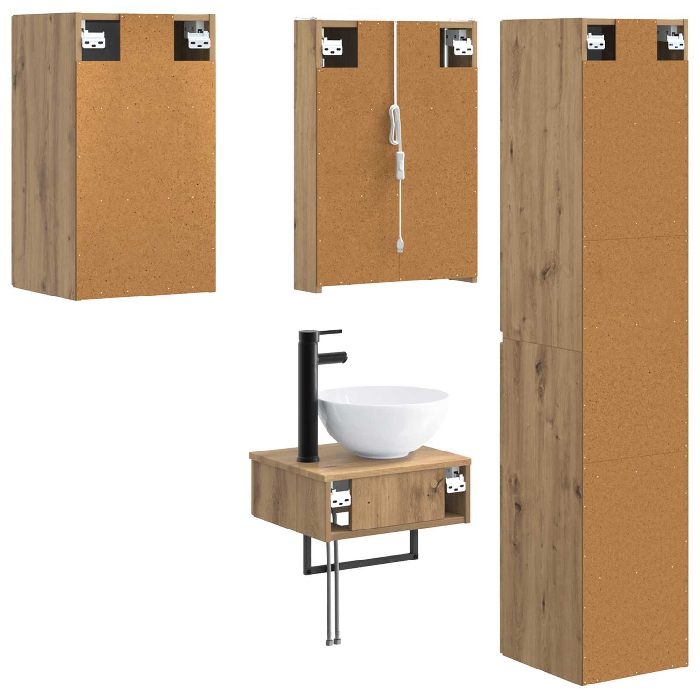 Bathroom Furniture Set 5 pcs Artisan Oak