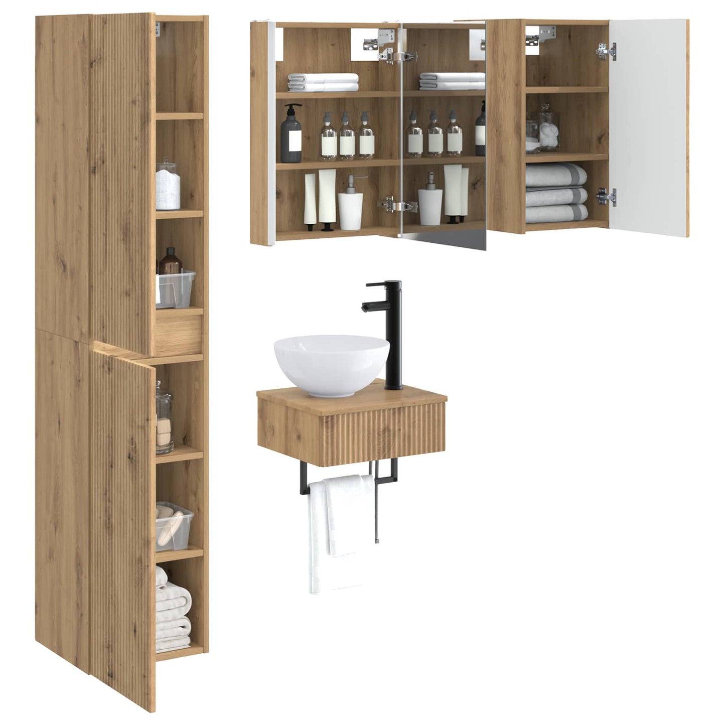 Bathroom Furniture Set 5 pcs Artisan Oak