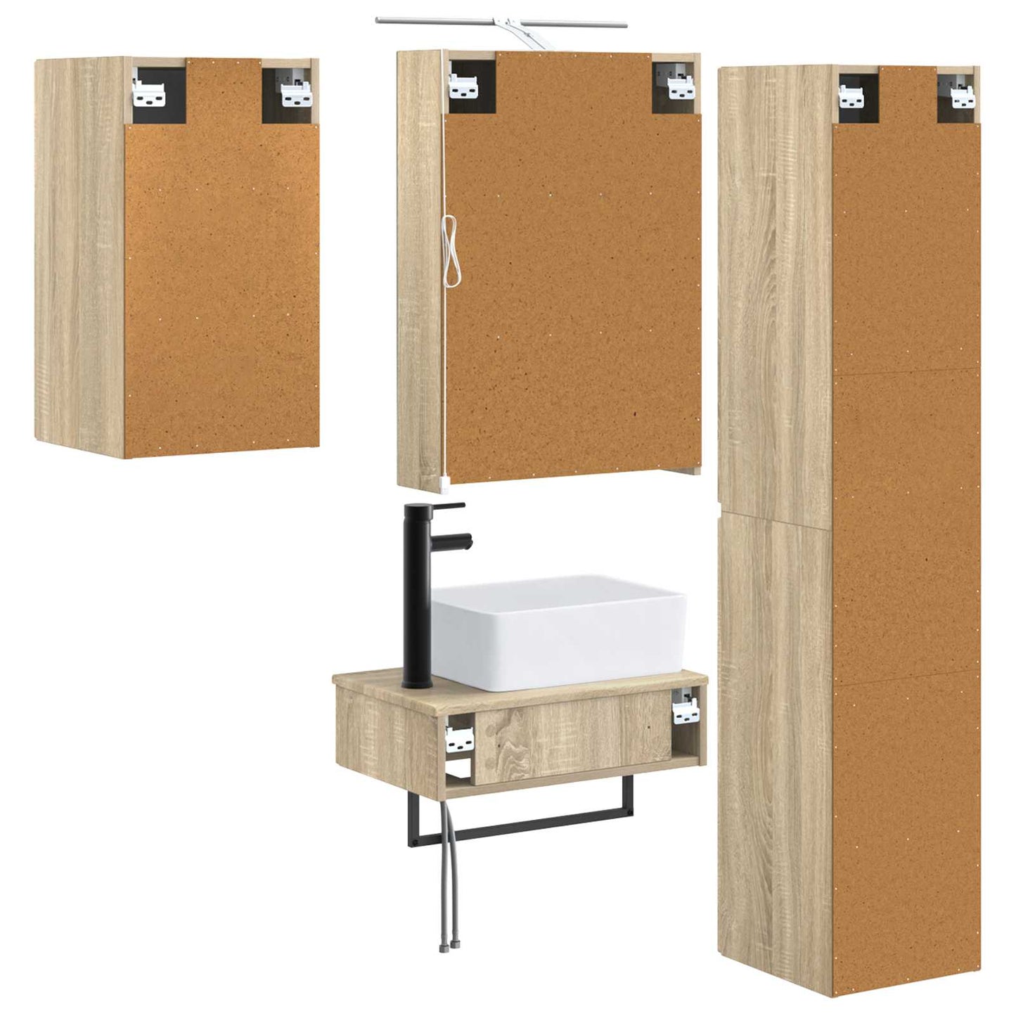 Bathroom Furniture Set 5 pcs Sonoma Oak