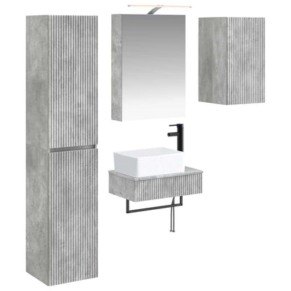 Bathroom Furniture Set 5 pcs Concrete Grey