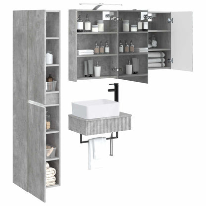 Bathroom Furniture Set 5 pcs Concrete Grey
