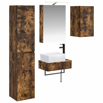 Bathroom Furniture Set 5 pcs Smoked Oak