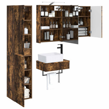 Bathroom Furniture Set 5 pcs Smoked Oak