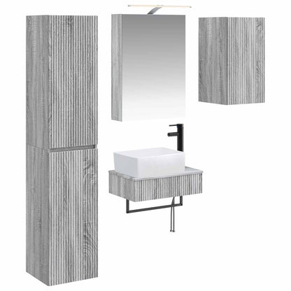 Bathroom Furniture Set 5 pcs Grey Sonoma