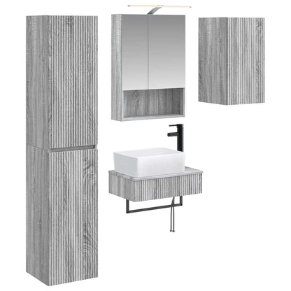 Bathroom Furniture Set 5 pcs Grey Sonoma