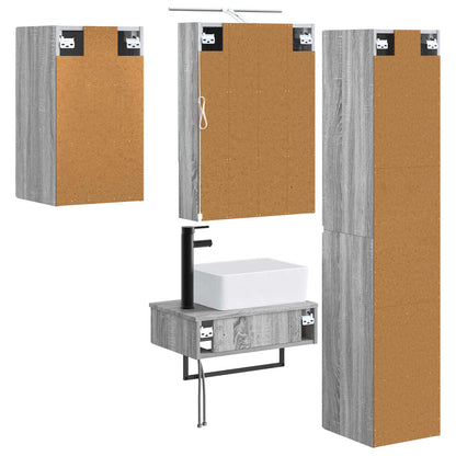Bathroom Furniture Set 5 pcs Grey Sonoma