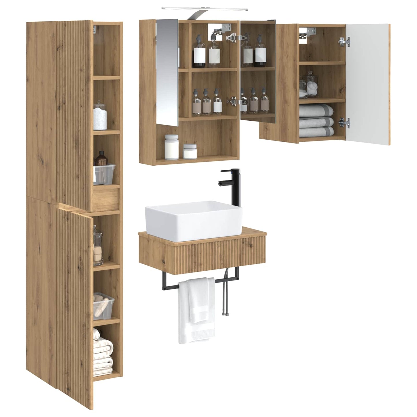 Bathroom Furniture Set 5 pcs Artisan Oak