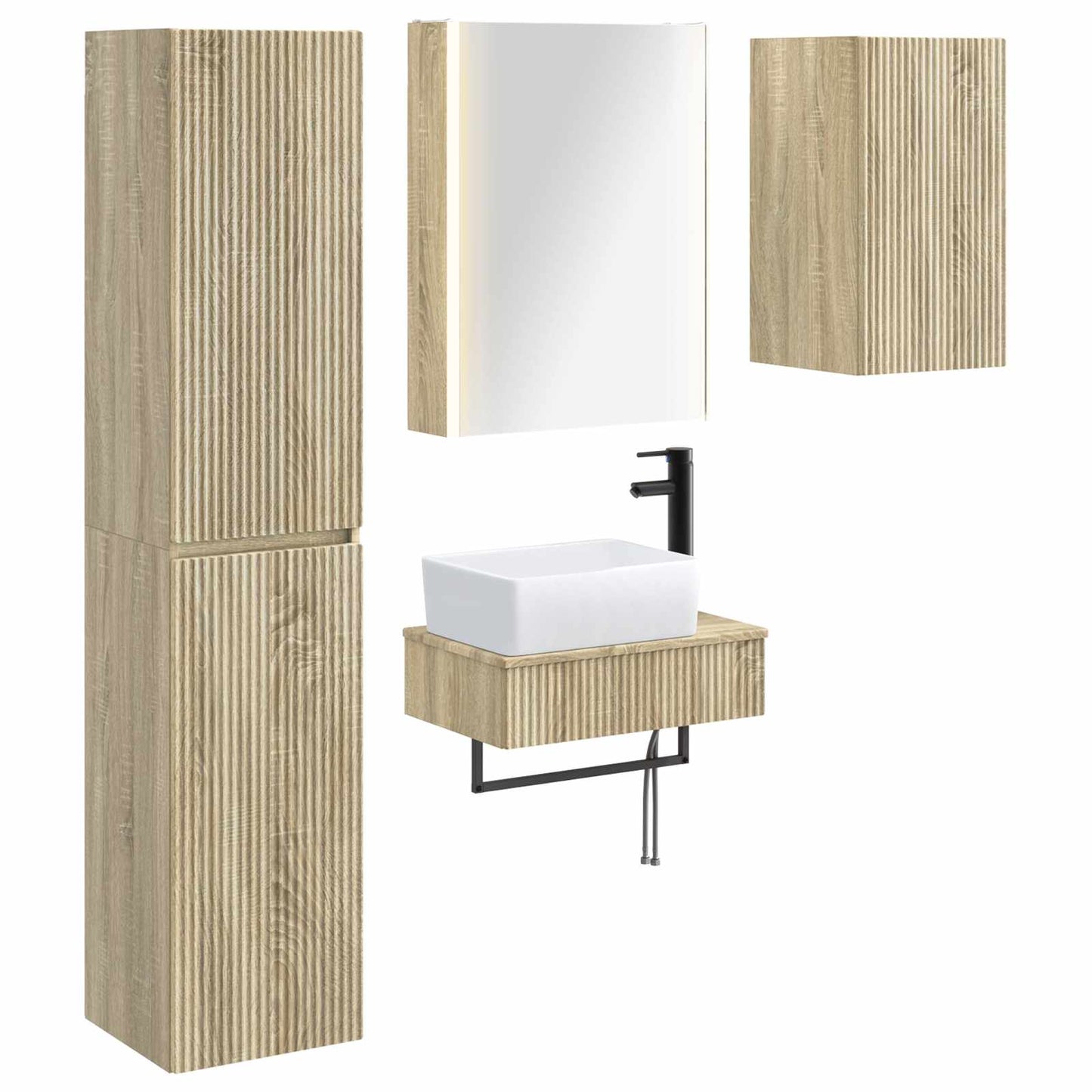 Bathroom Furniture Set 5 pcs Sonoma Oak
