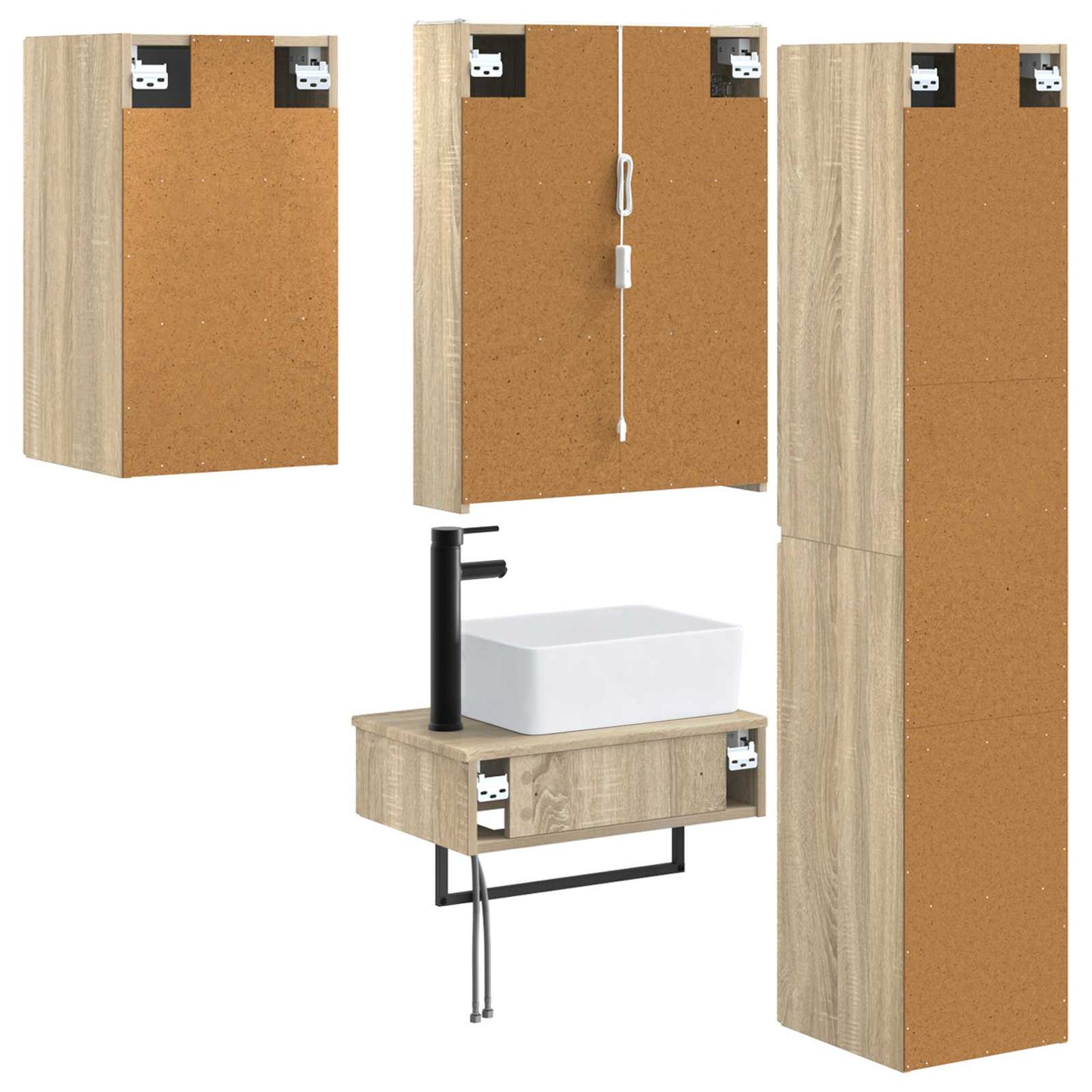 Bathroom Furniture Set 5 pcs Sonoma Oak