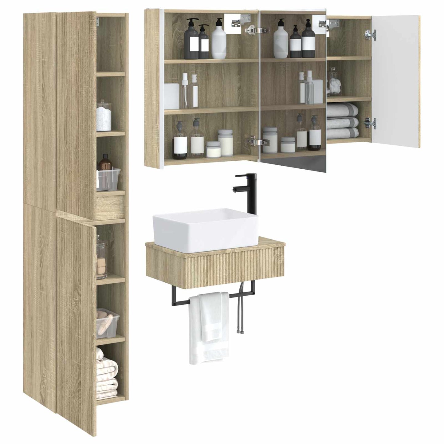 Bathroom Furniture Set 5 pcs Sonoma Oak