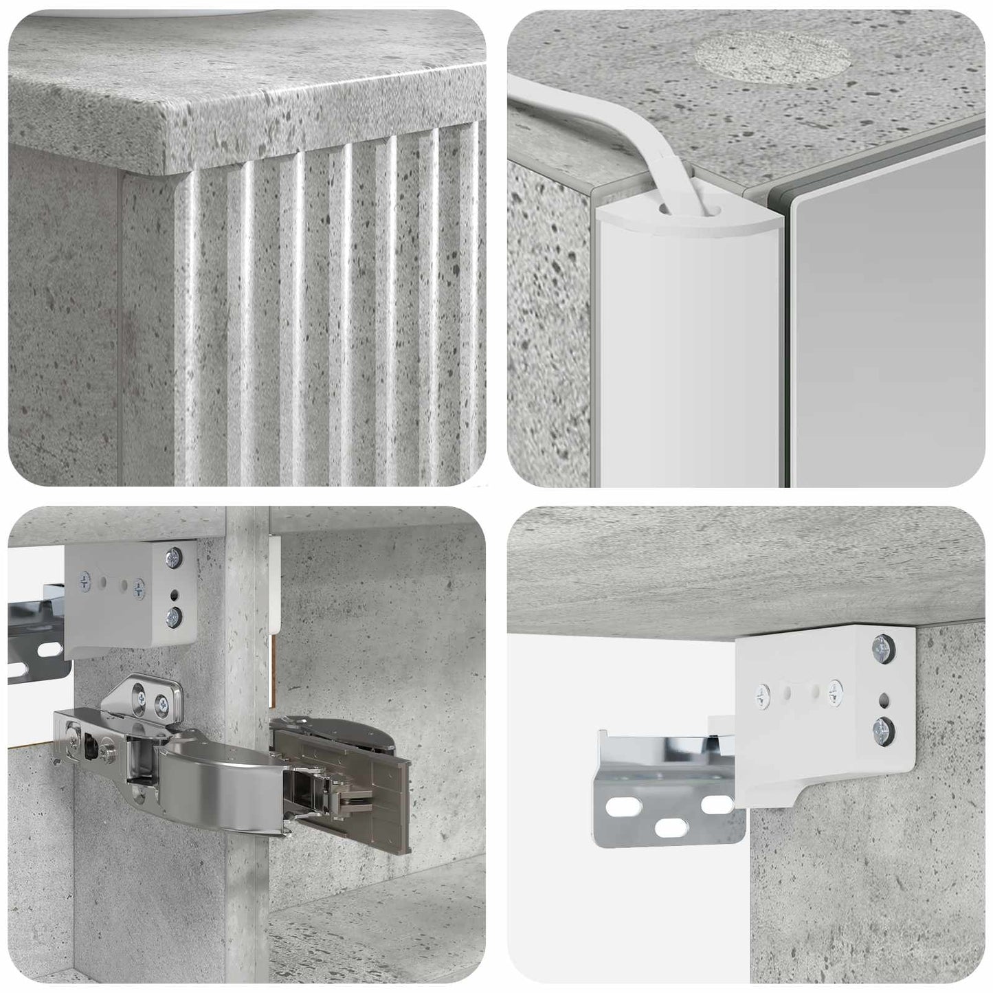 Bathroom Furniture Set 5 pcs Concrete Grey