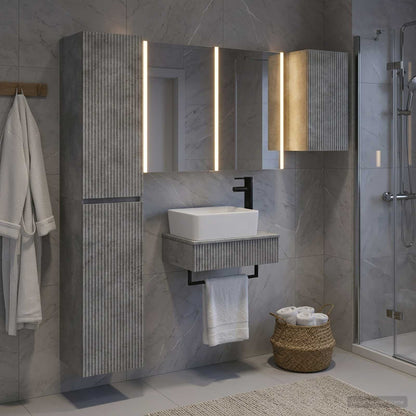 Bathroom Furniture Set 5 pcs Concrete Grey