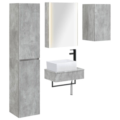 Bathroom Furniture Set 5 pcs Concrete Grey