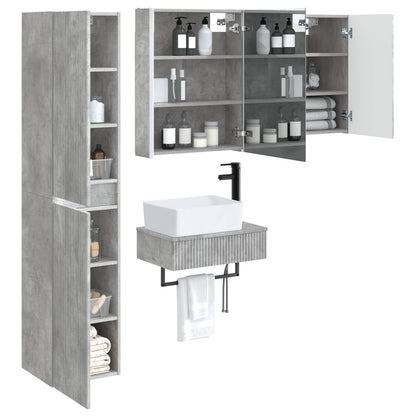 Bathroom Furniture Set 5 pcs Concrete Grey