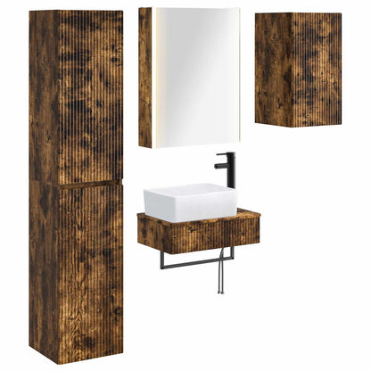 Bathroom Furniture Set 5 pcs Smoked Oak