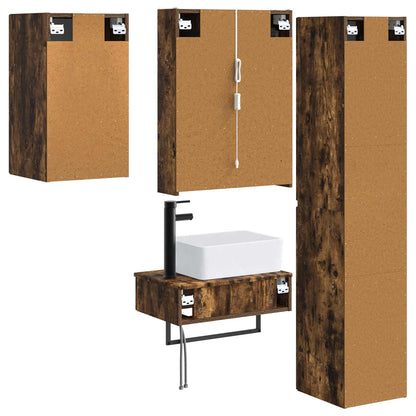 Bathroom Furniture Set 5 pcs Smoked Oak
