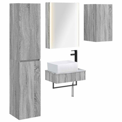 Bathroom Furniture Set 5 pcs Grey Sonoma