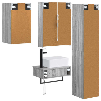 Bathroom Furniture Set 5 pcs Grey Sonoma