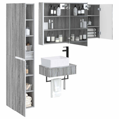 Bathroom Furniture Set 5 pcs Grey Sonoma