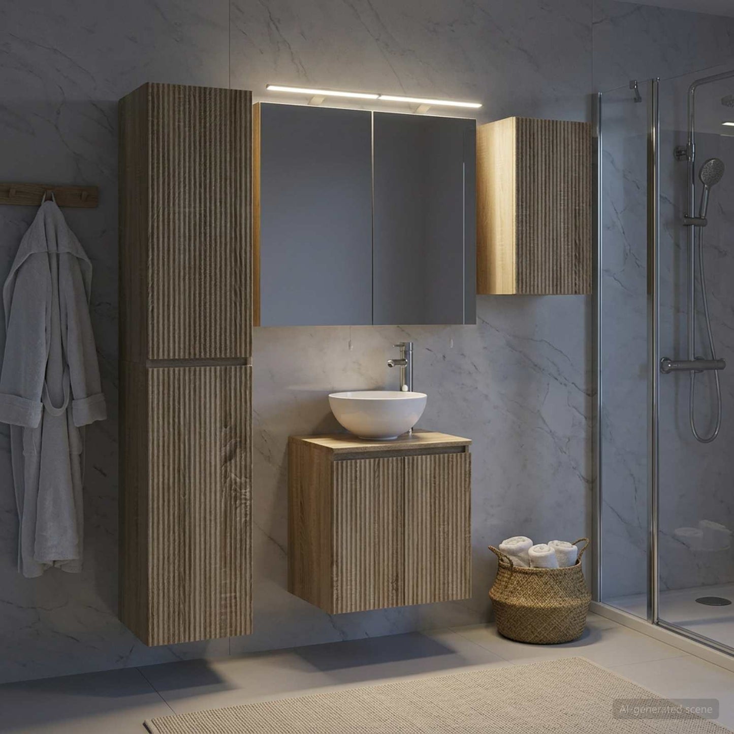 Bathroom Cabinet Set 5 pcs Sonoma Oak Engineered Wood