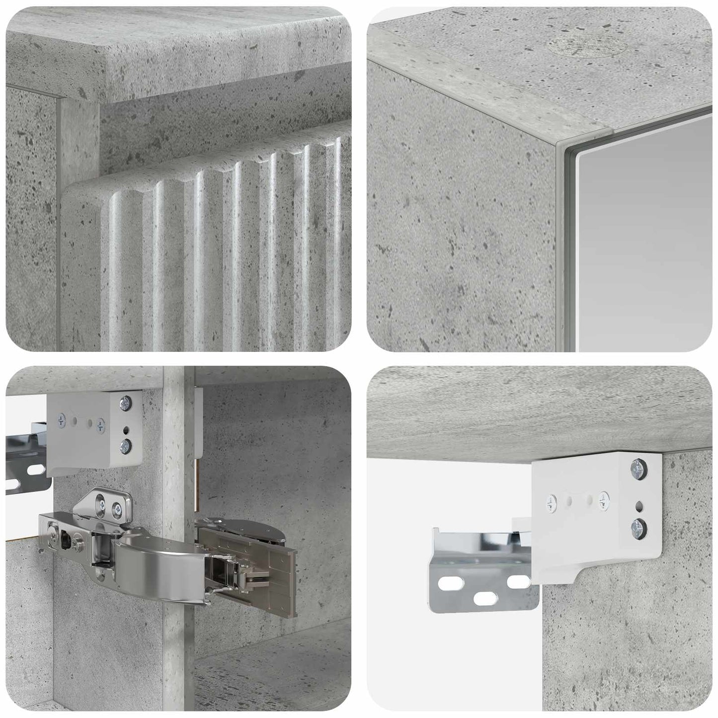 Bathroom Cabinet Set 5 pcs Concrete Grey Engineered Wood