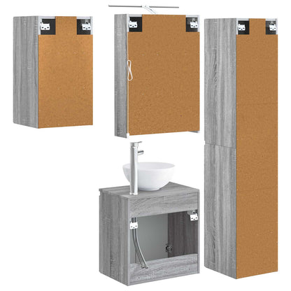 Bathroom Cabinet Set 5 pcs Grey Sonoma 50 x 14.5 x 70 cm