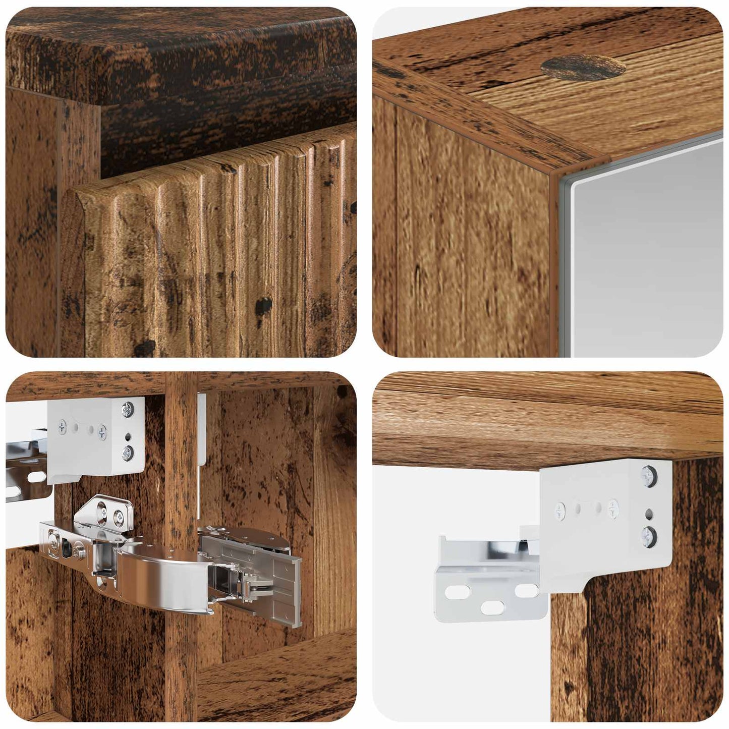 Bathroom Cabinet Set 5 pcs Old Wood Engineered Wood