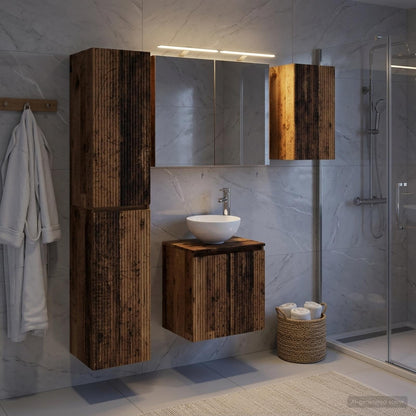 Bathroom Cabinet Set 5 pcs Old Wood Engineered Wood