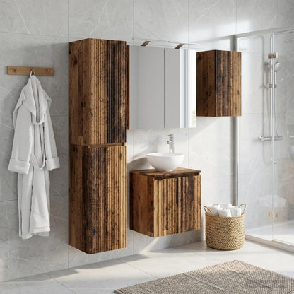 Bathroom Cabinet Set 5 pcs Old Wood Engineered Wood