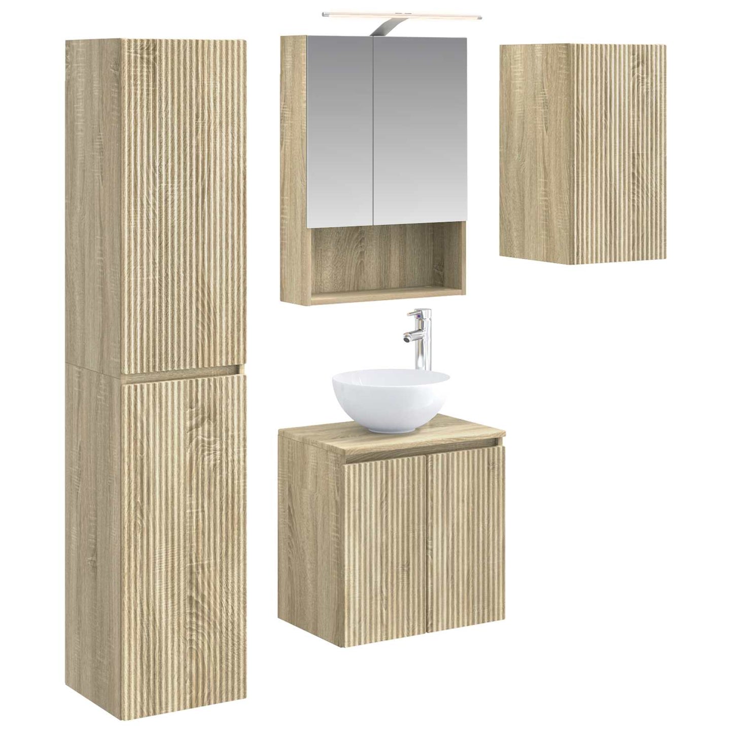 Bathroom Cabinet Set 5 pcs Sonoma Oak 50 x 14.5 x 70 cm
