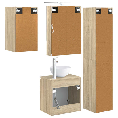Bathroom Cabinet Set 5 pcs Sonoma Oak 50 x 14.5 x 70 cm