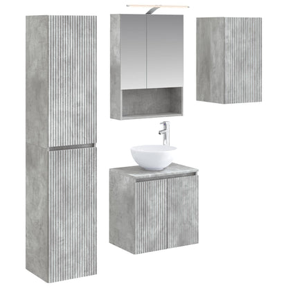 Bathroom Cabinet Set 5 pcs Concrete Grey 50 x 14.5 x 70 cm