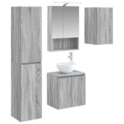Bathroom Cabinet Set 5 pcs Grey Sonoma 50 x 14.5 x 70 cm