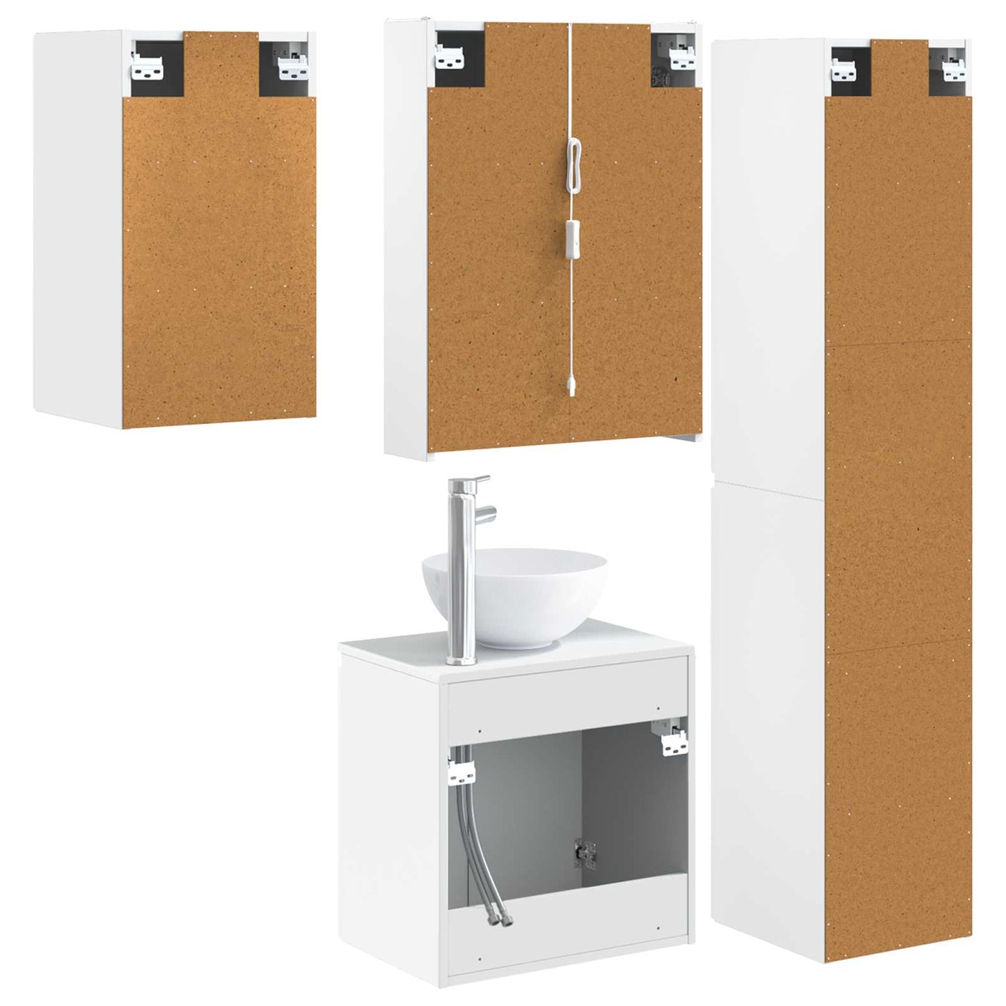 Bathroom Cabinet Set 5 pcs White 53 x 15.5 x 70 cm