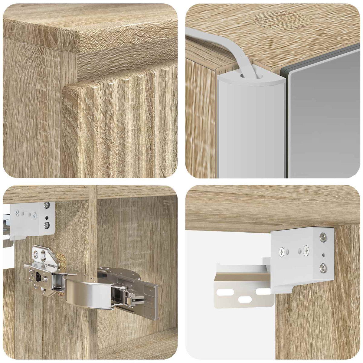 Bathroom Cabinet Set 5 pcs Sonoma Oak Engineered Wood