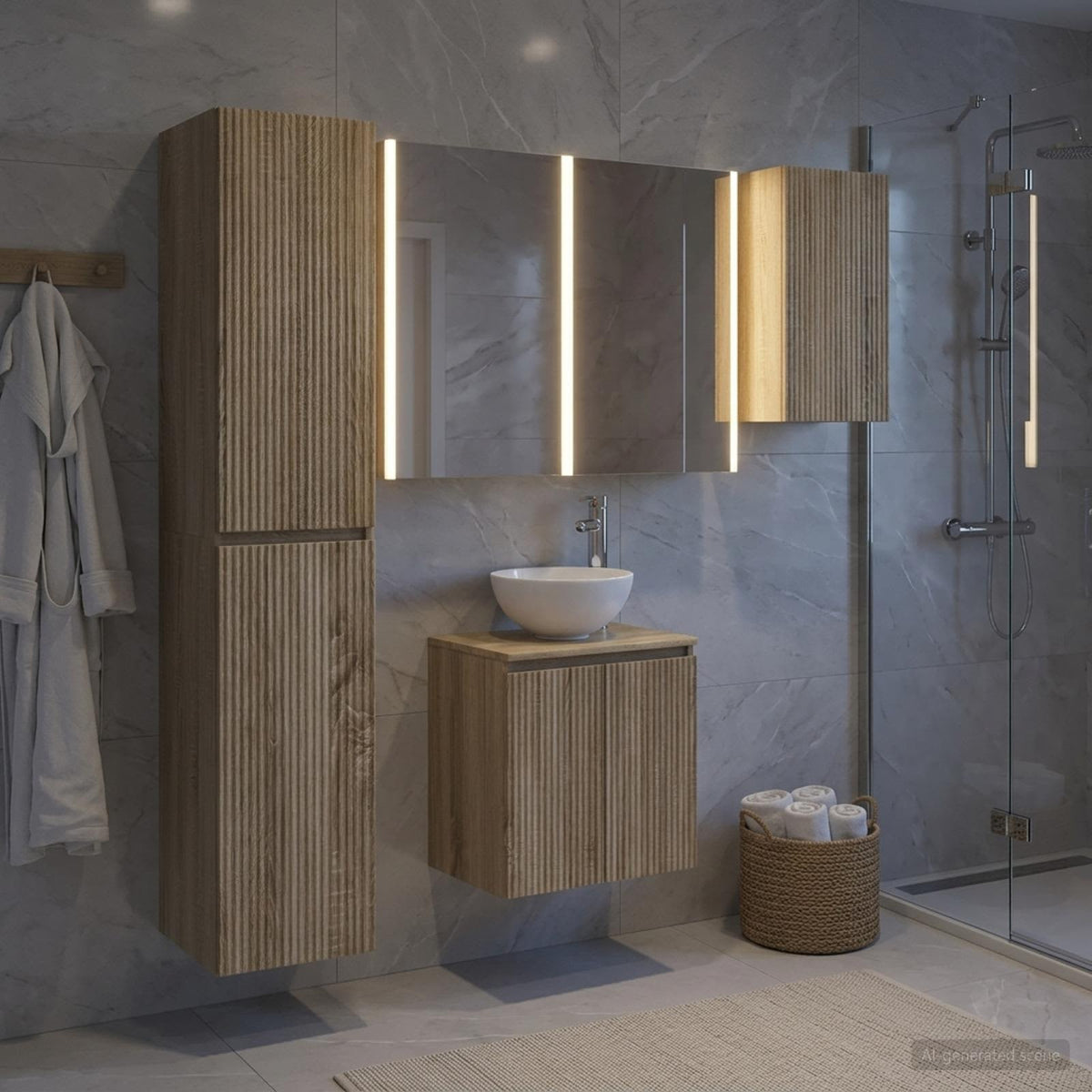 Bathroom Cabinet Set 5 pcs Sonoma Oak Engineered Wood
