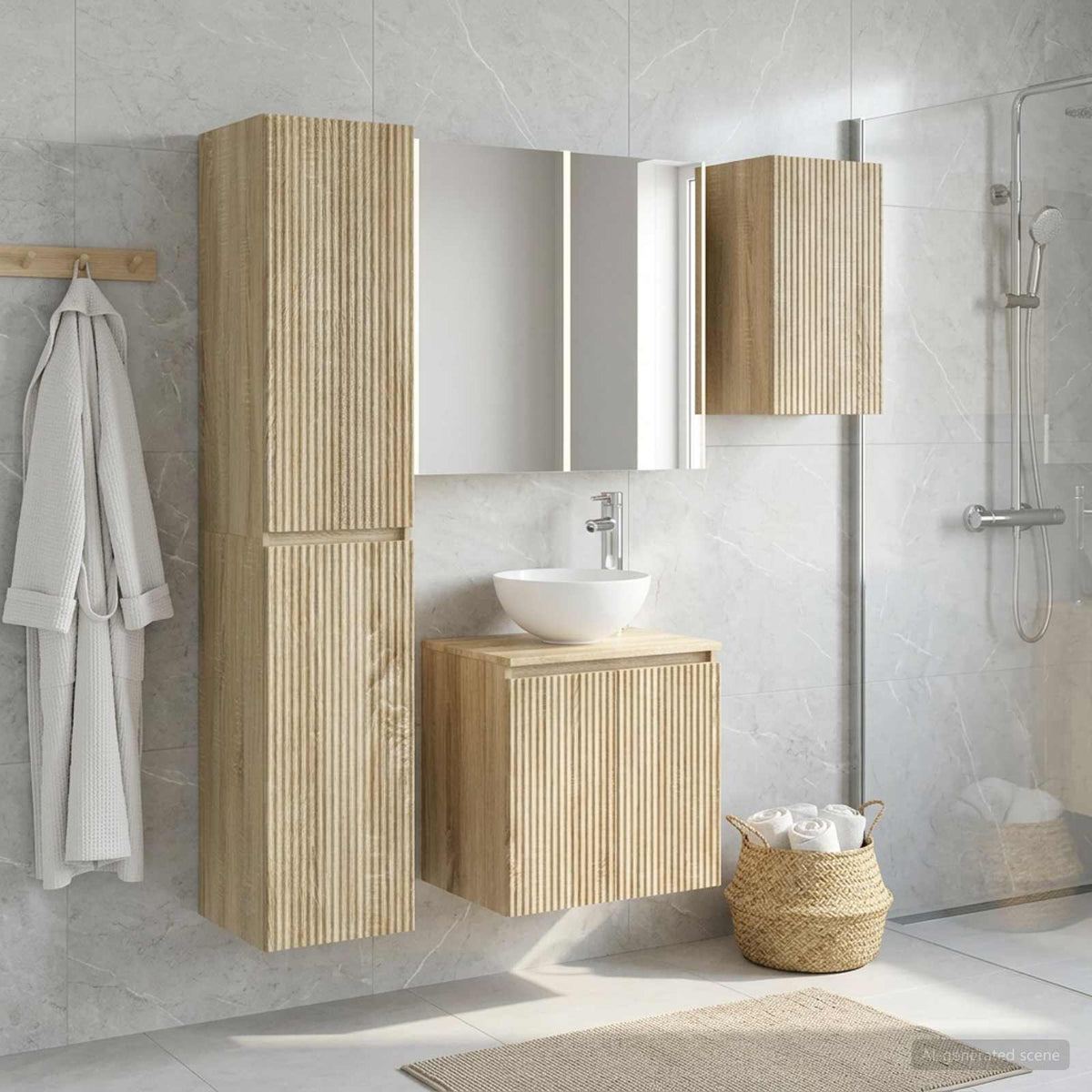 Bathroom Cabinet Set 5 pcs Sonoma Oak Engineered Wood