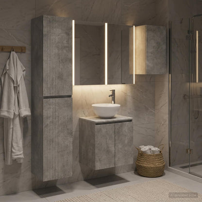 Bathroom Cabinet Set 5 pcs Concrete Grey Engineered Wood