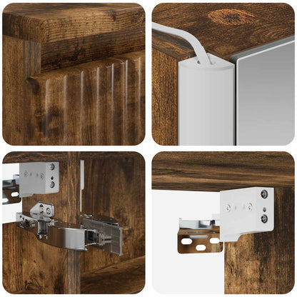 Bathroom Cabinet Set 5 pcs Smoked Oak Engineered Wood